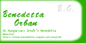 benedetta orban business card